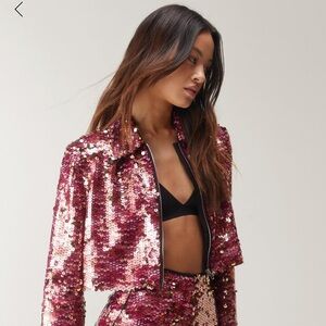 Sequin Tailored cropped Jacket
